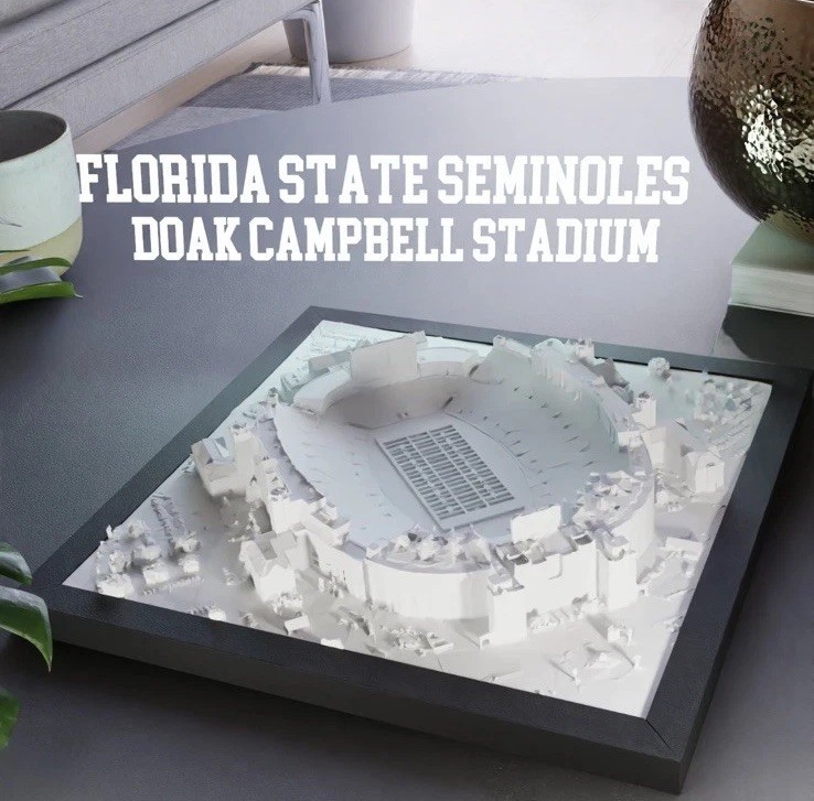 8”x 8”   NCAA football FLORIDA STATE SEMINOLES DOAK CAMPBELL STADIUM