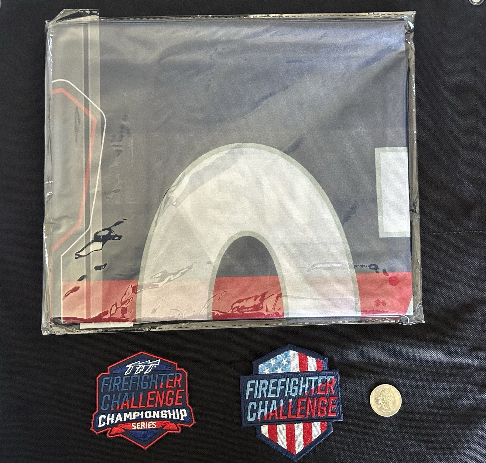 RARE! 2024 Firefighter Challenge League Official  Flags And Patches - NEW - 5pcs