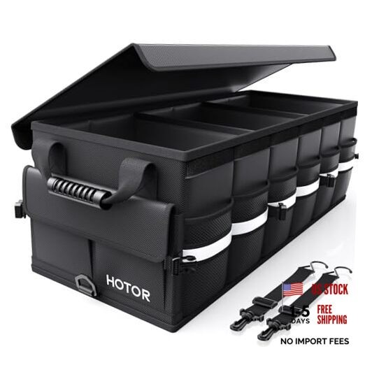 Car Trunk Organizer - Foldable Trunk Organizer for SUV, Car X-Large Black
