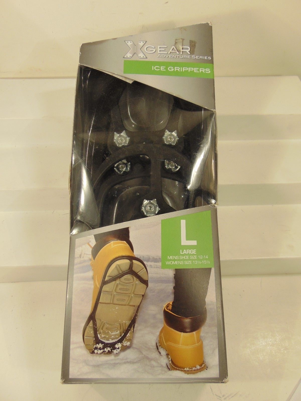 NIB Black XGEAR Adventure Series Ice Grippers Sizes (W-13 1/2-15 1/2) (M-12-14)