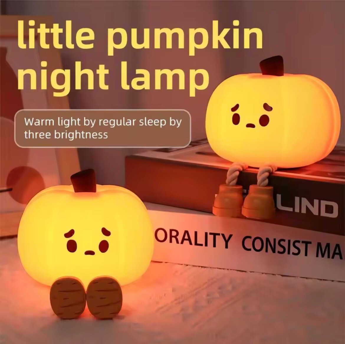 USB Rechargeable Pumpkin LED Night Light with Timer