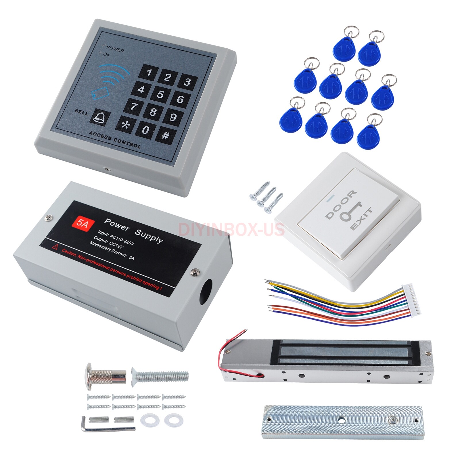 RFID Door Entry Security Access Control System Kit Set Magnetic Electronic Lock