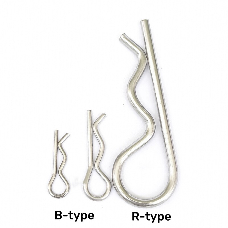 R Pins Shaft Retaining Clips Zinc Plated Steel Hair Pin Spring Cotter Pin M1-M7