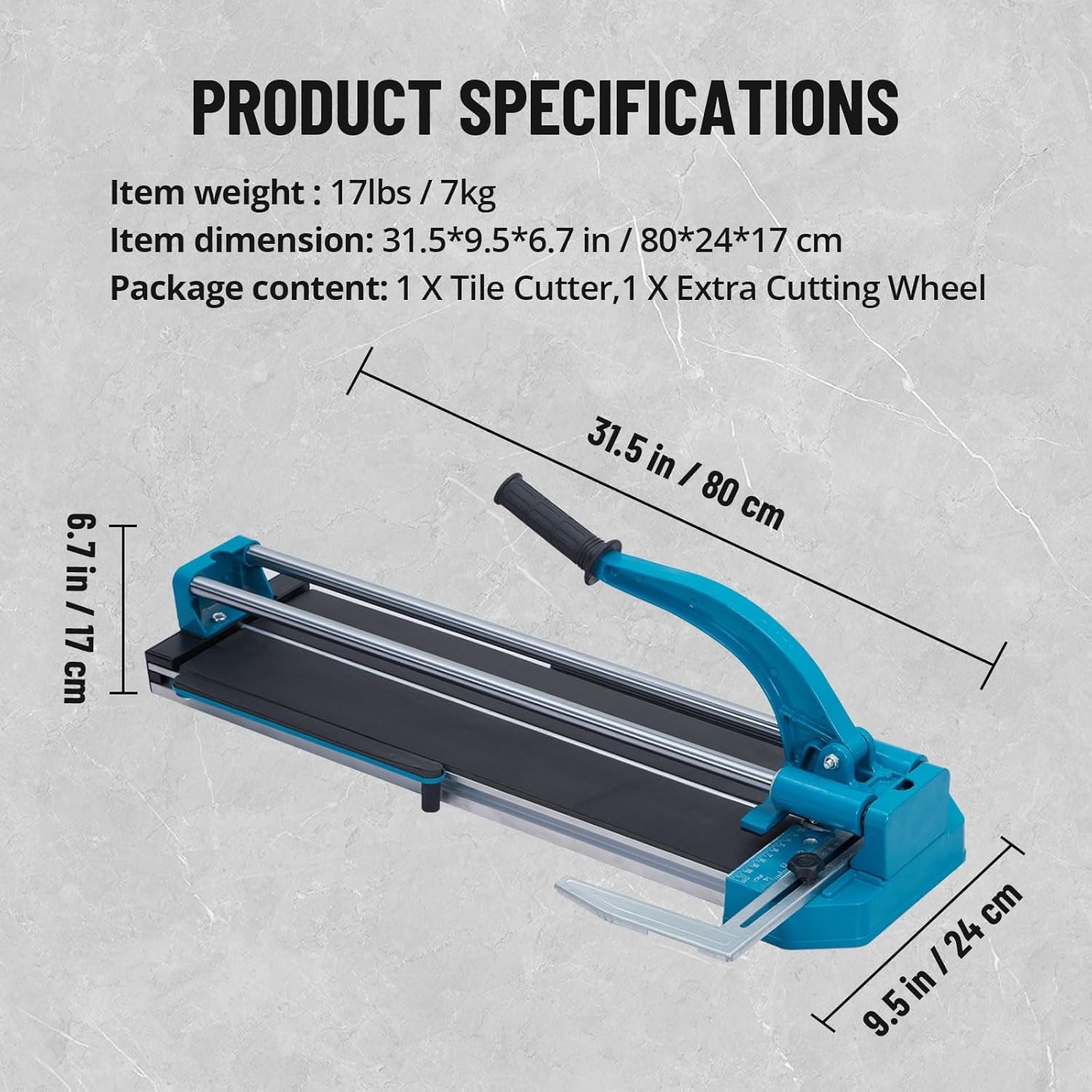 24" / 48" Manual Tile Cutter Ceramic Porcelain Cutting Machine with Laser Guide