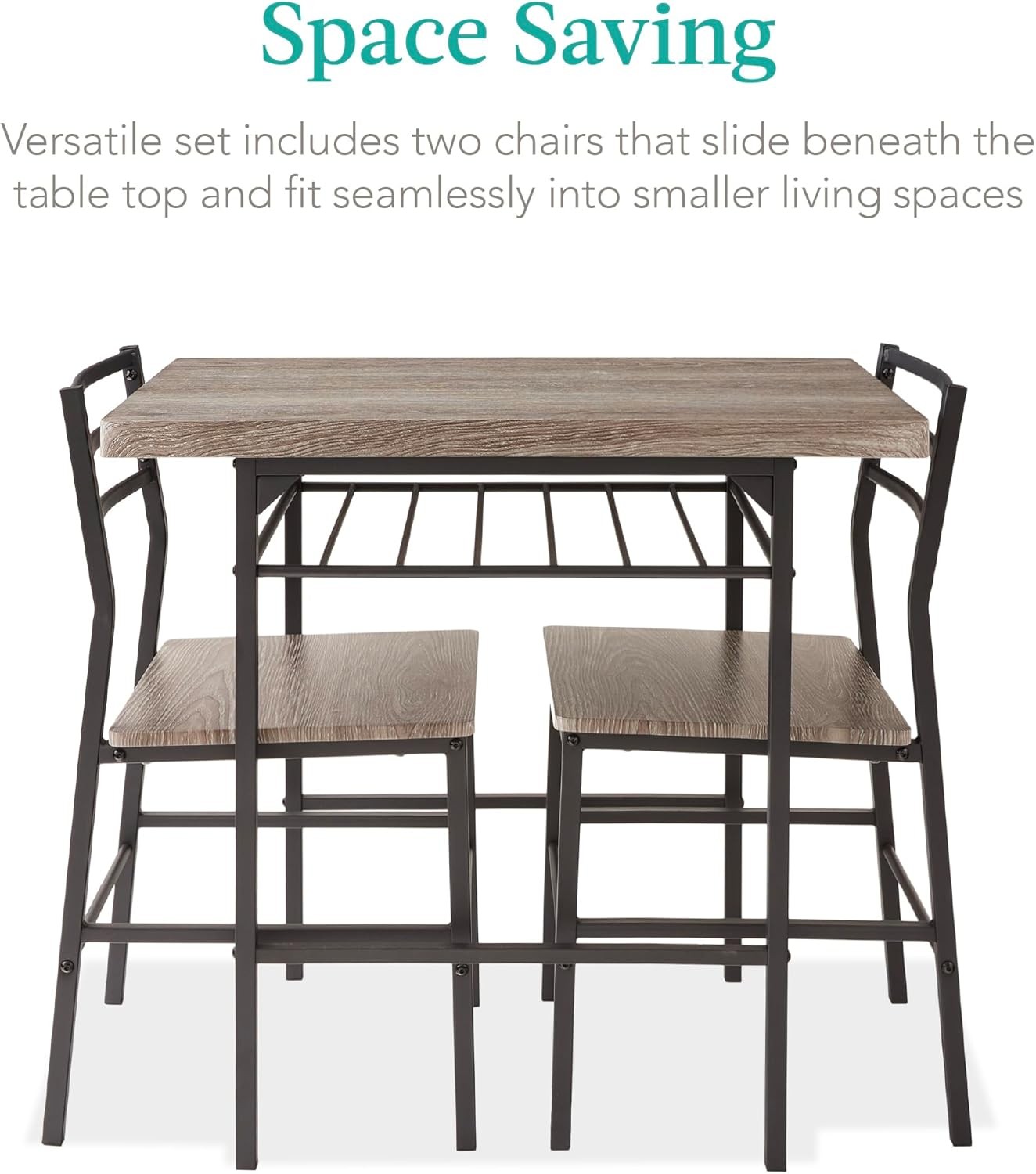 3-Piece Modern Dining Set Space Saving Dinette Kitchen Dining Room Small Space