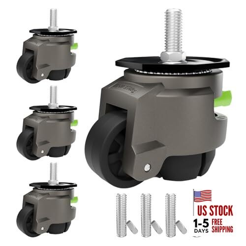 4-Pack Heavy Duty Retractable Leveling Stem TD60 - 2200 lbs Total Capacity