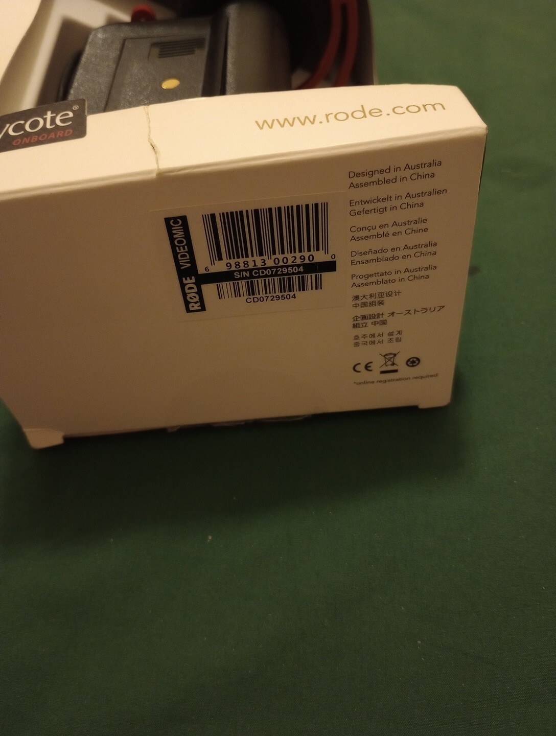 Videomic Rode microphones Rycote Onboard