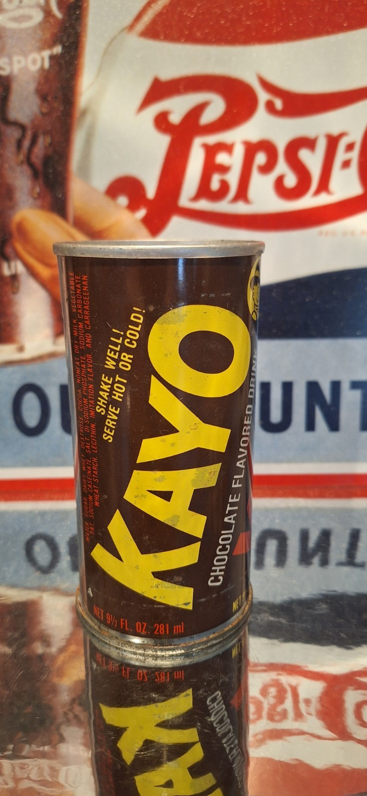 🍺Pull Tab Kayo Chocolate Cola Soda Pop Can Advertising Prop Empty 70's 80's