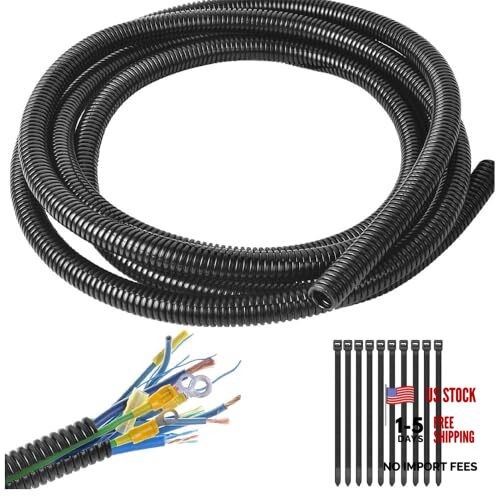 1/4"-32.8ft Split Wire Loom Tubing Cable Management Conduit Flexible Covers
