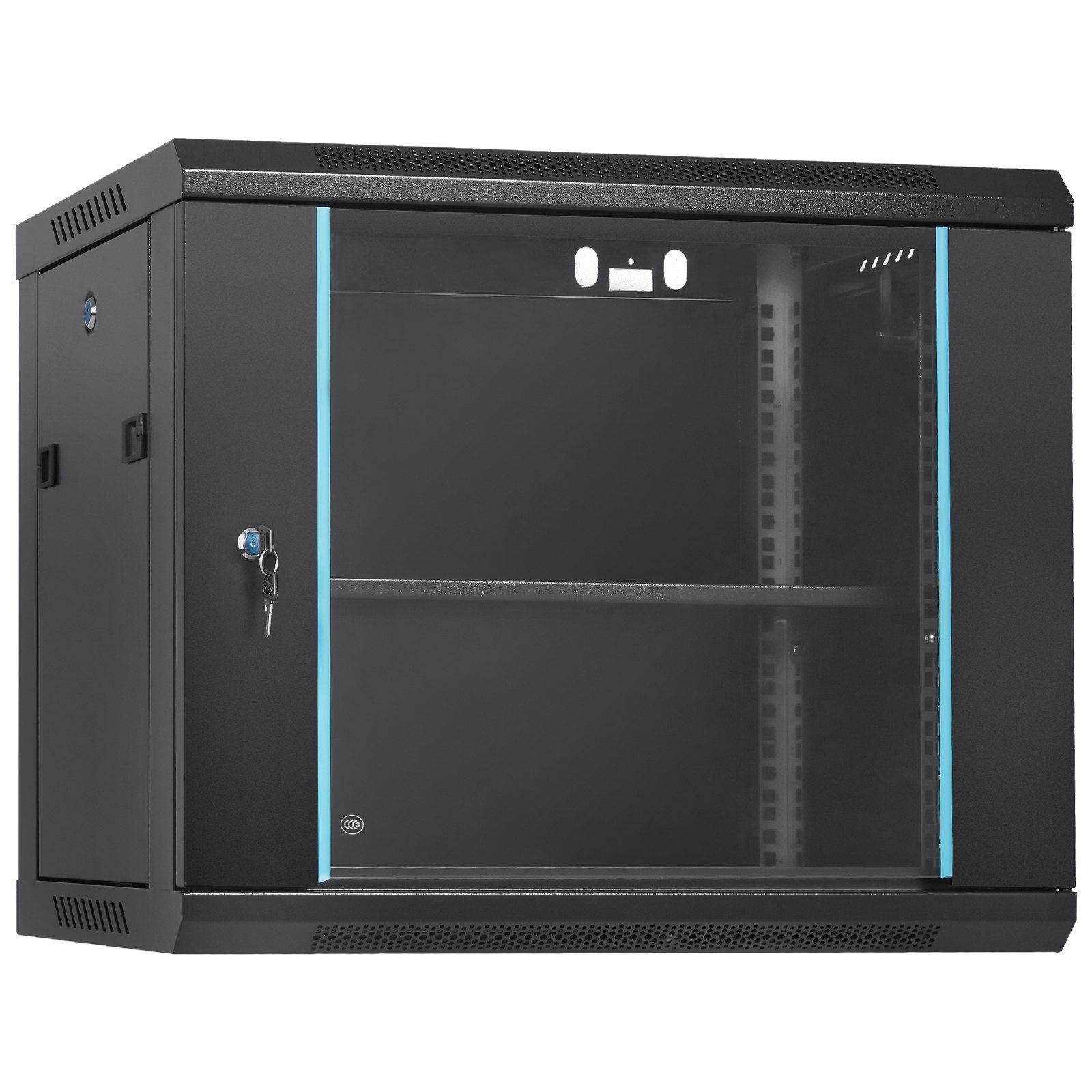 9U Wall Mount Network Server Cabinet 200 lbs Max. Ground-mounted with Locking
