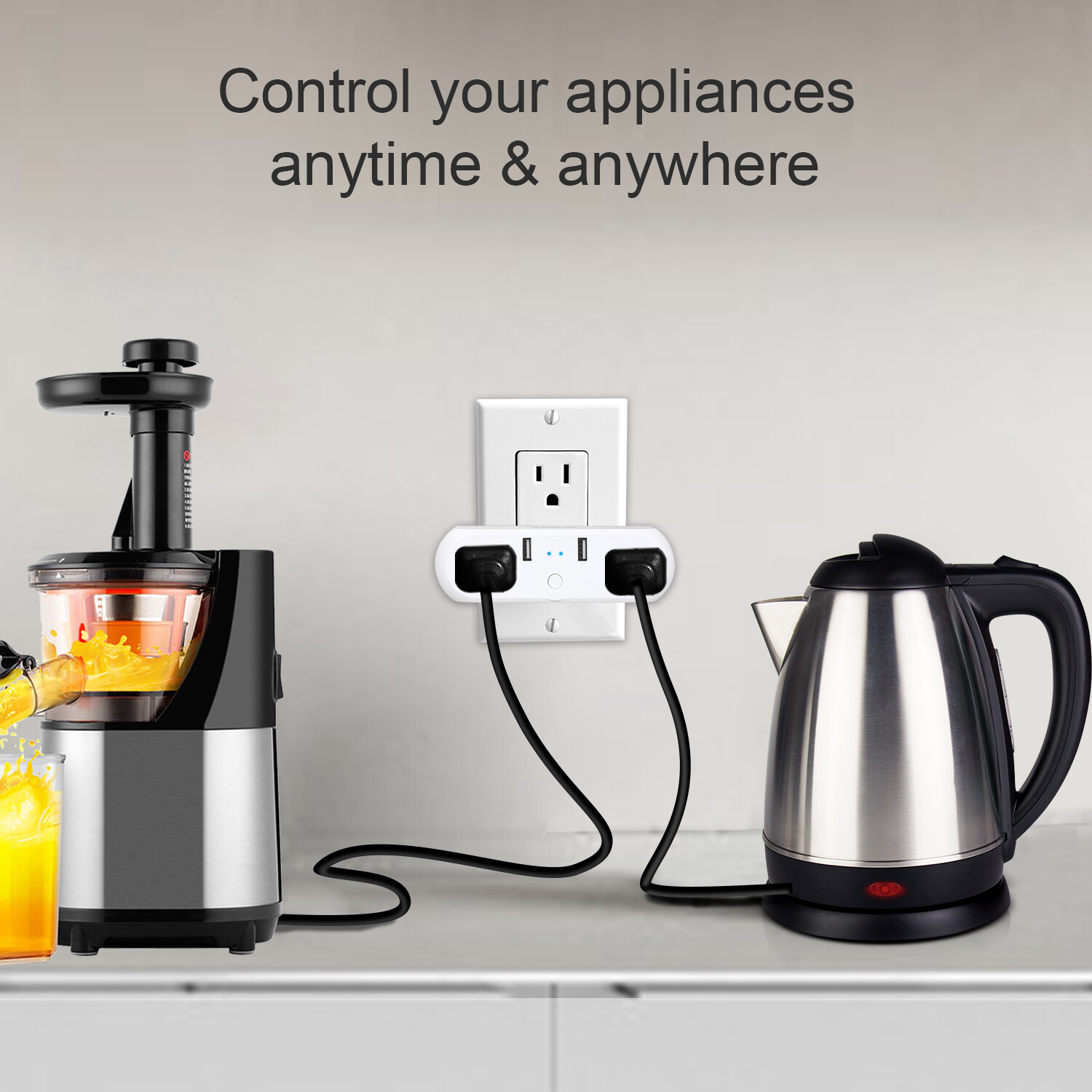 XODO WiFi Smart Plug Power Switch, 2 Outlet 2 USB Alexa Echo Smart Home 2-Pack