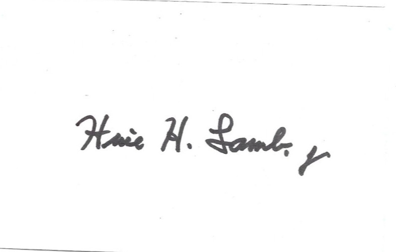 HUIE HENRY LAMB Autographed INDEX Card WWII AVIATOR - 2