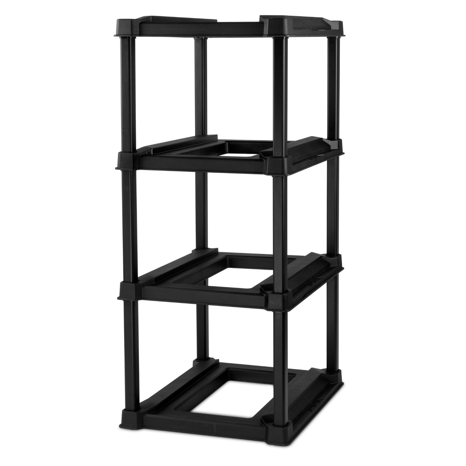 4-Tier Tote Rack Vertical No-Stacking Design For 27 Gallon Totes Organizer