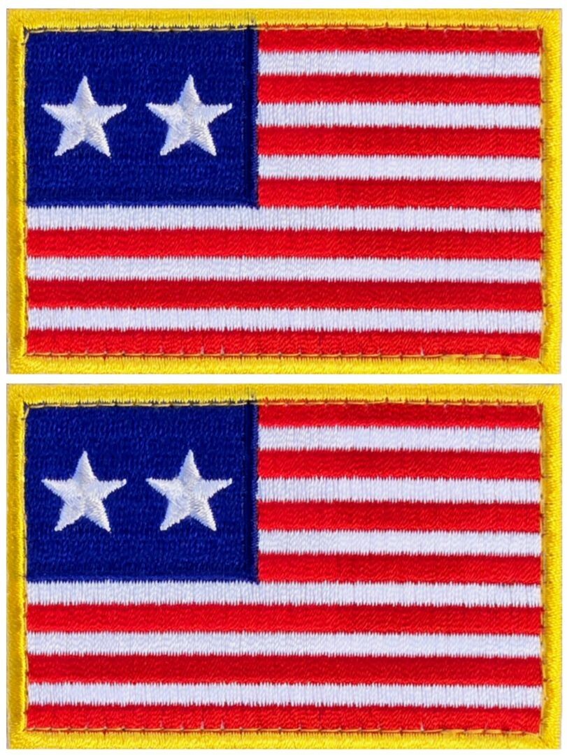 Western Forces Civil War  Flag Embroidered Patch  -2PC  HOOK BACKING  3"x2"