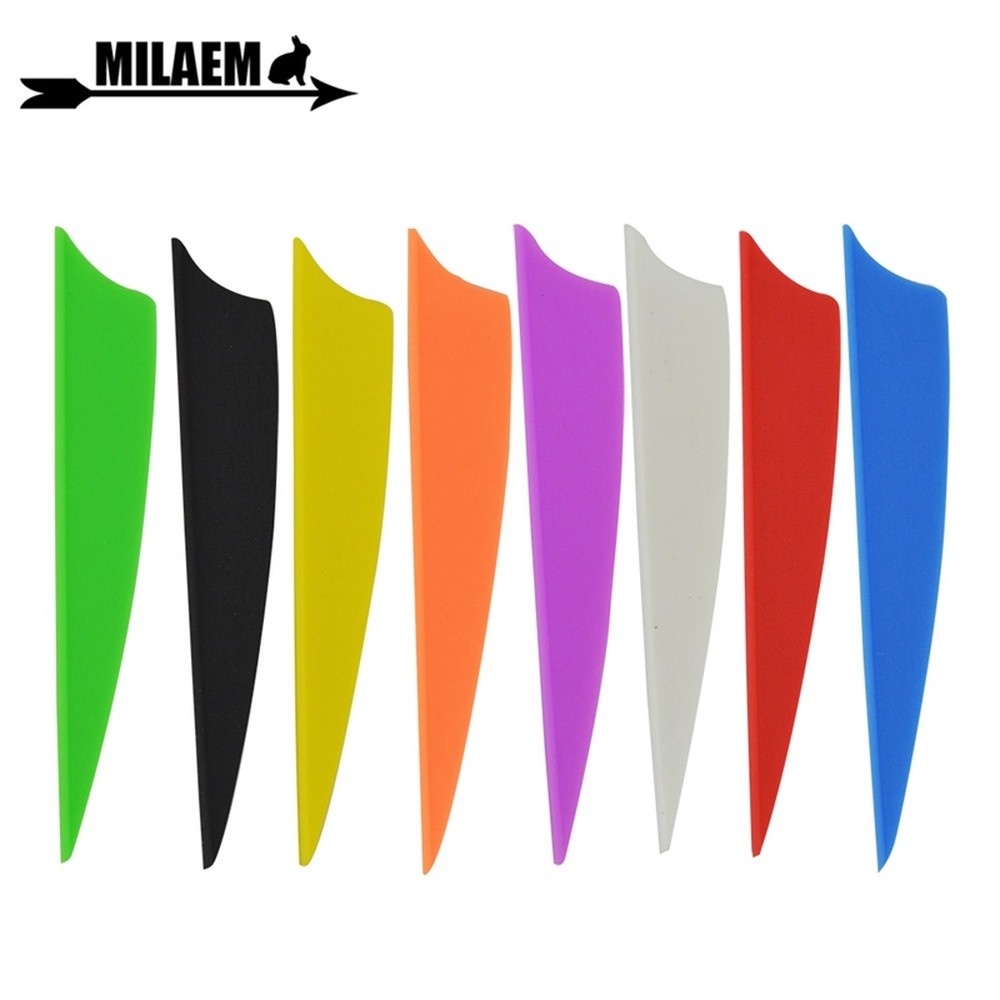 50pcs 3" Archery Arrow Vanes Rubber Fletching Fletches Feather DIY Bow Hunting