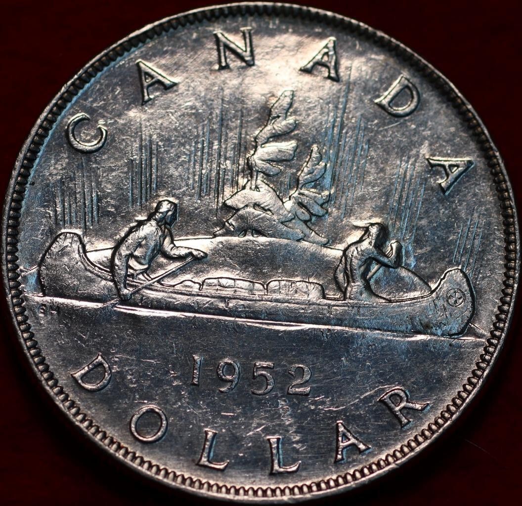 🇨🇦 Uncirculated 1952 King George VI NWL One Dollar Silver Coin Canada