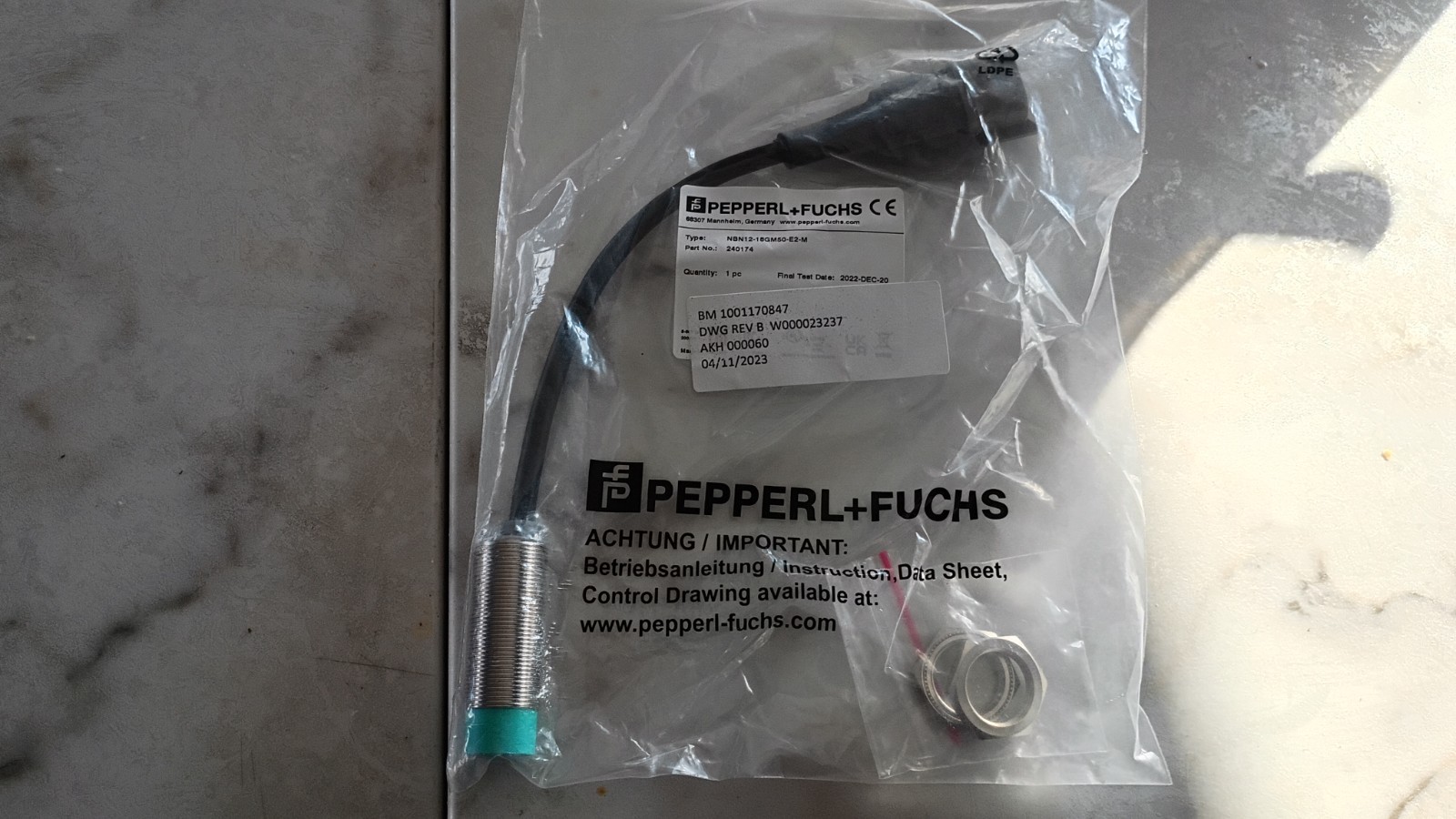 JLG 1001170847 sensor, prox (M18) (12MM SEN),new