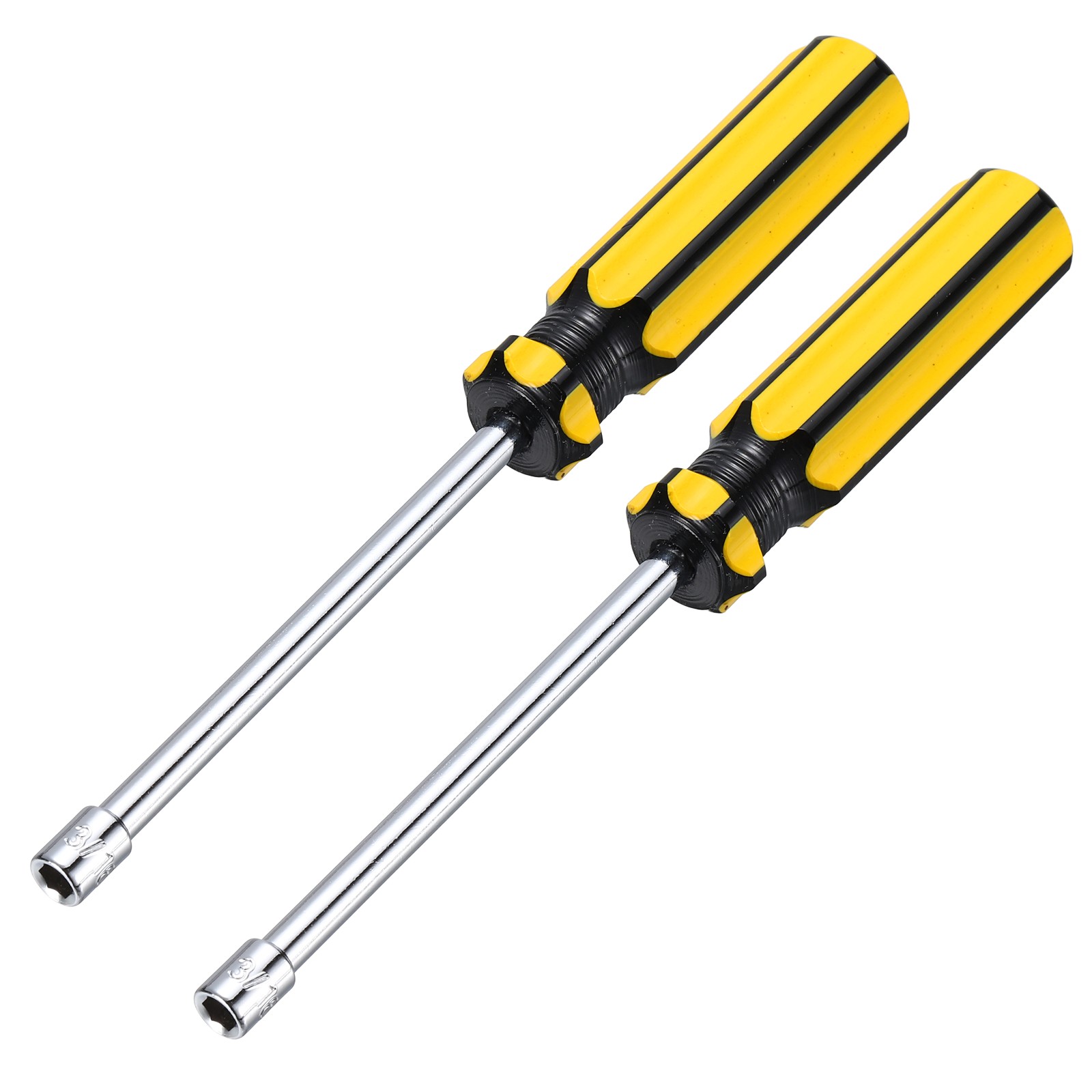 2pcs Non-Magnetic Nut Driver, 3/16" Hex Nut Driver with PVC Handle