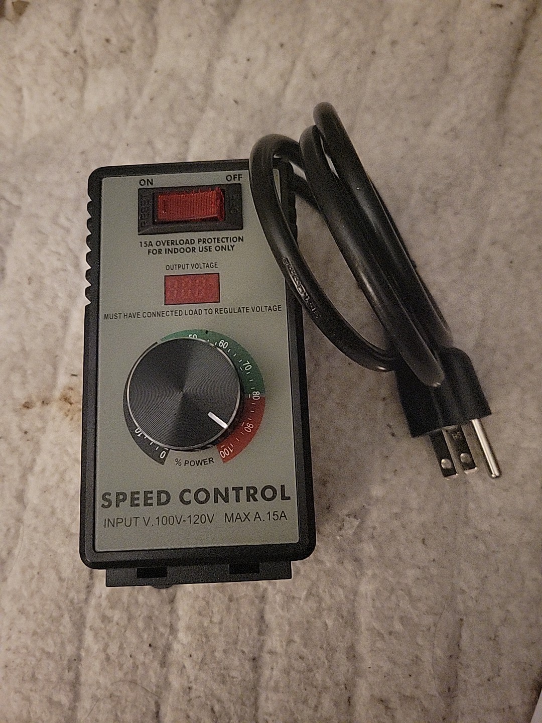 AC Motor Variable Speed Controller Overload Protection Switch 120V 15A 4000W