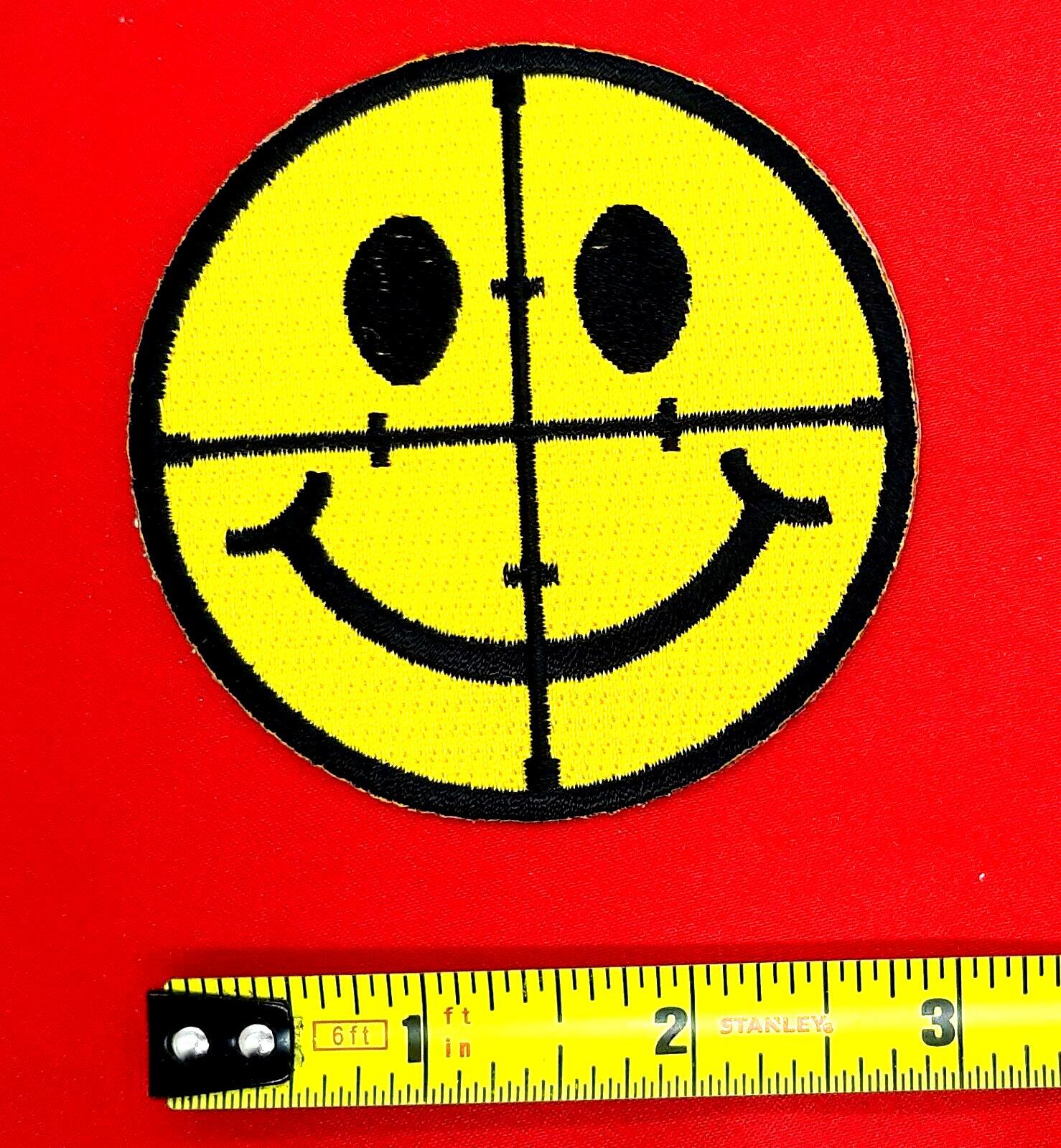 Smiley Face Bullseye Iron On Sew On Embroidered Patch 3 "x 3 "