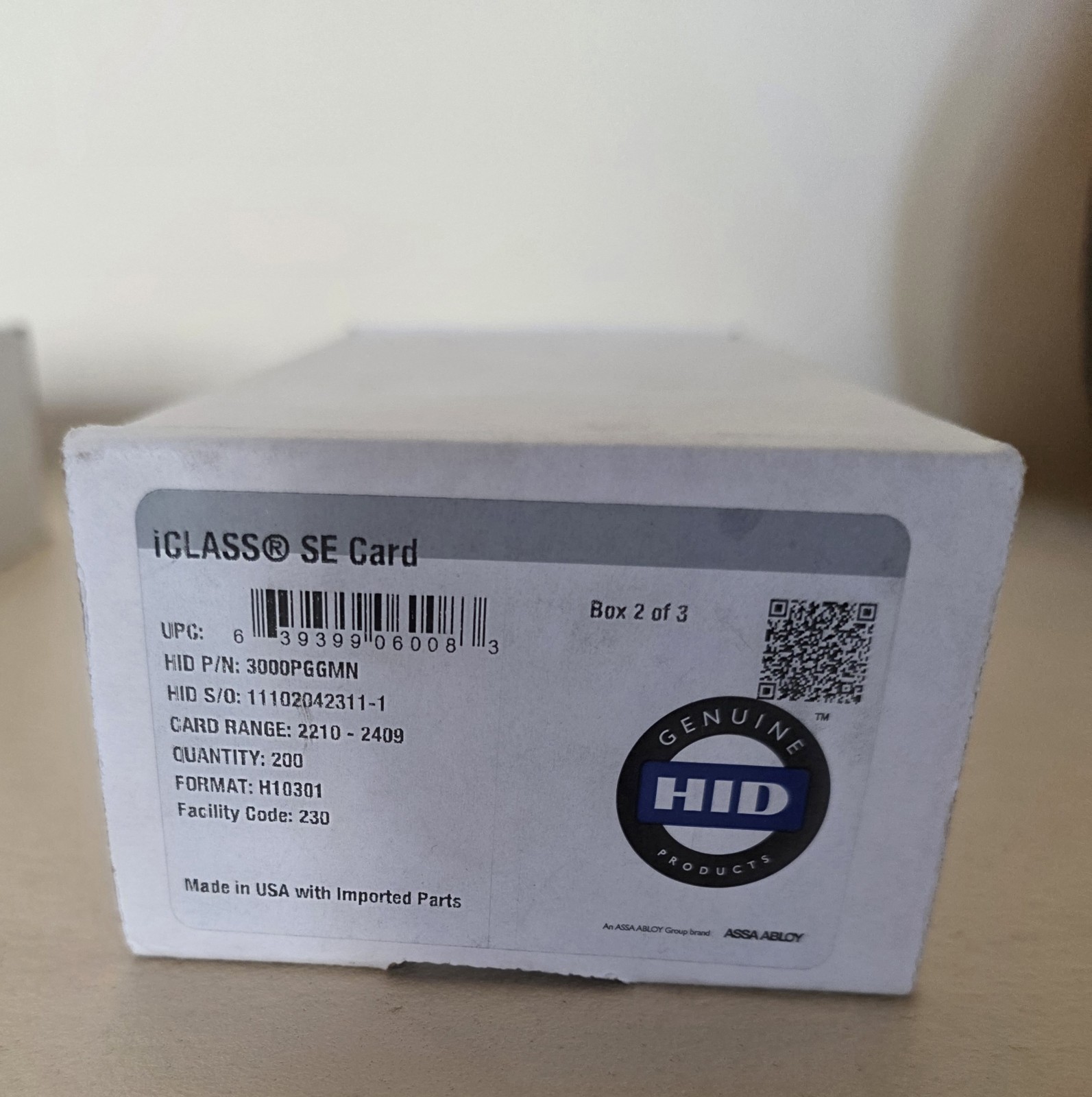 HID 3000PGGMN 3000 iCLASS SE Smart Cards (Pack of 100)