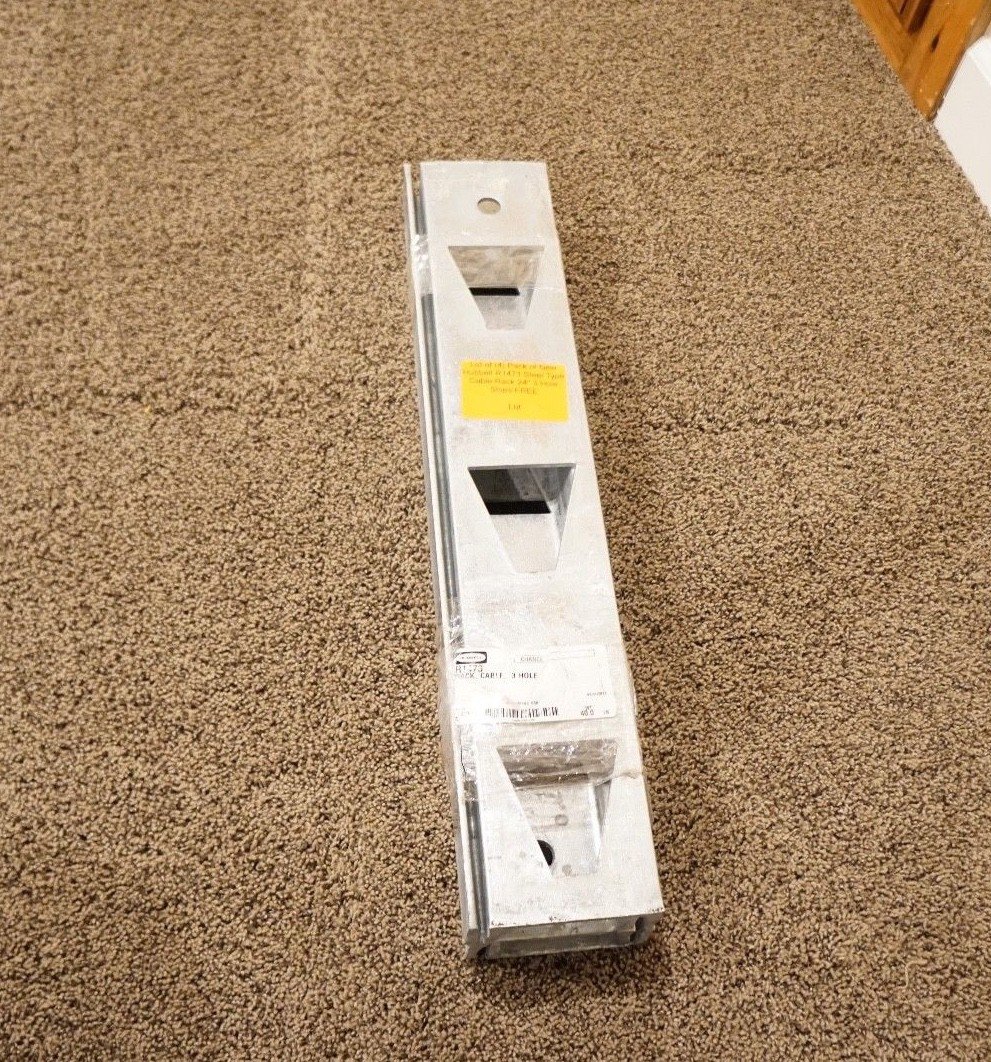 Lot of (4) Pack of New Hubbell R1473 Steel Type Cable Rack 24" 3 Hole Ships FREE