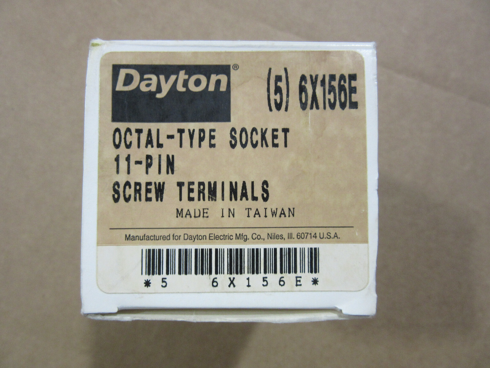 (5) Dayton 6X156E Octal-Type Sockets 11-Pin Screw Terminals NEW!!! Free Shipping