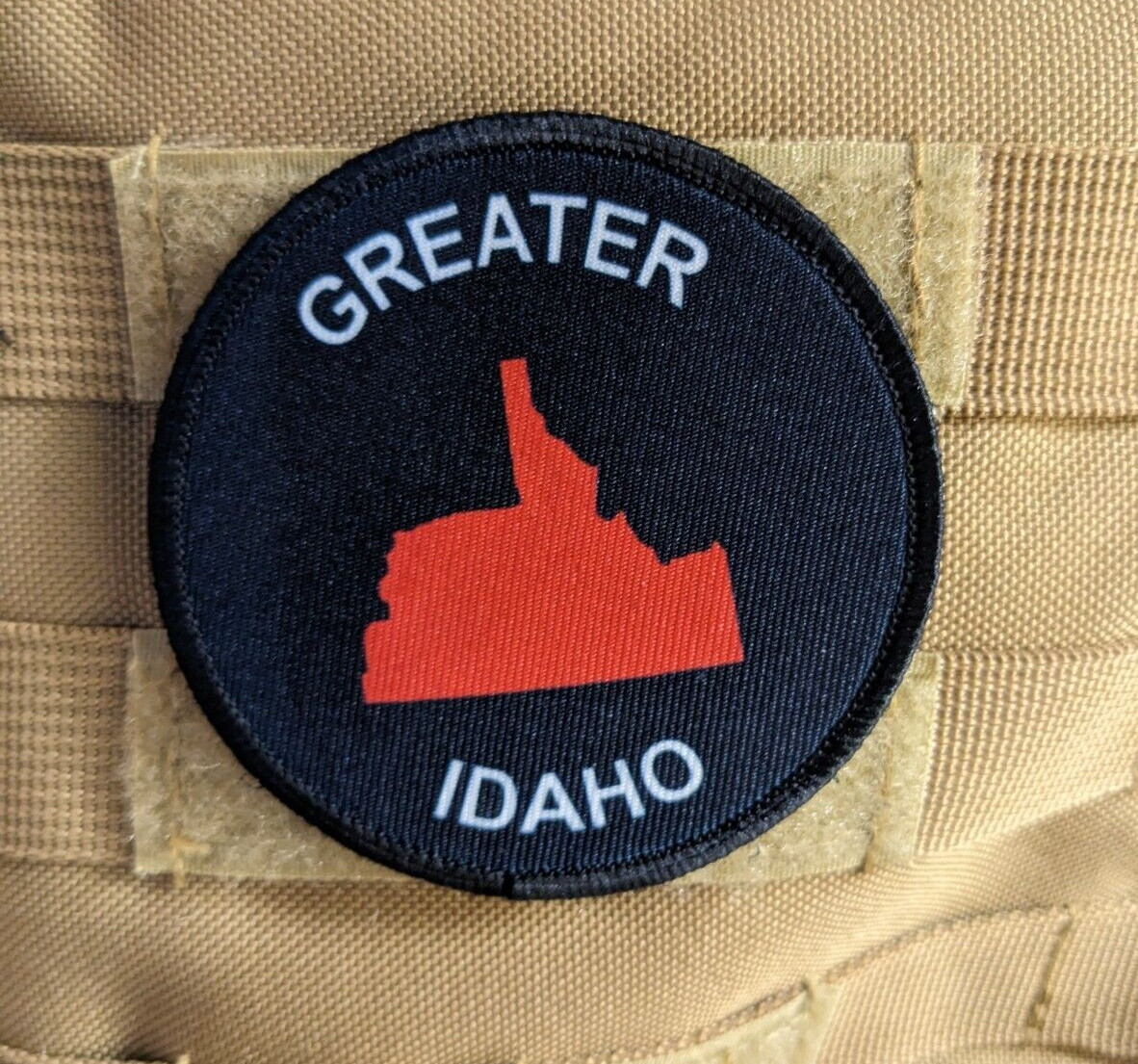 Greater Idaho morale patch 3" circle hook & loop tactical Funny