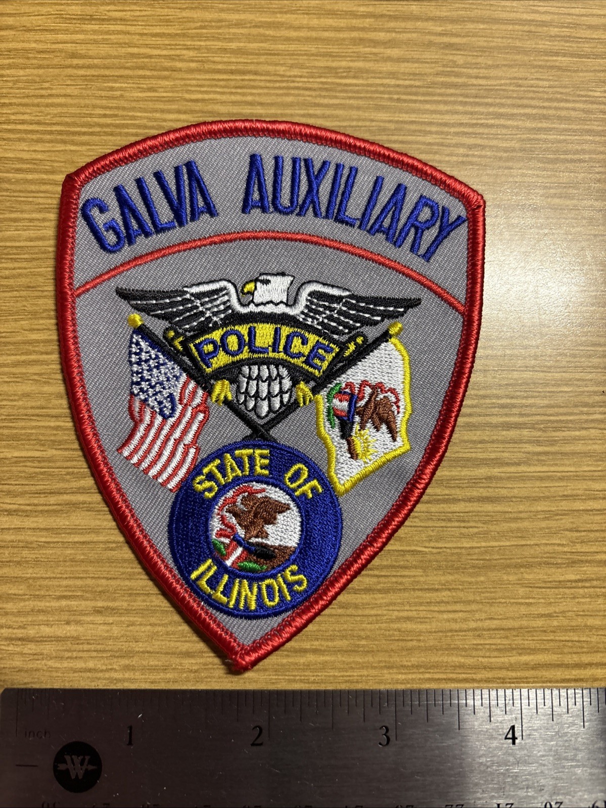 AUXILIARY -GALVA ILLINOIS COLLECTIBLE POLICE PATCH-Historical Memorabilia