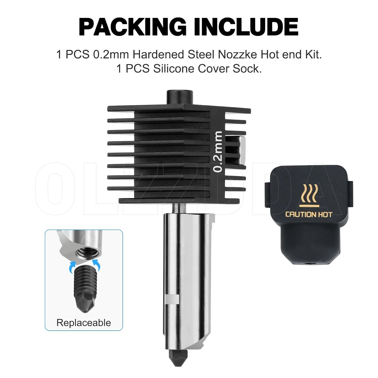 Speed Hot End A1 Mini Kit - 0.2mm Nozzle with Chrome Brass for Superior Printing