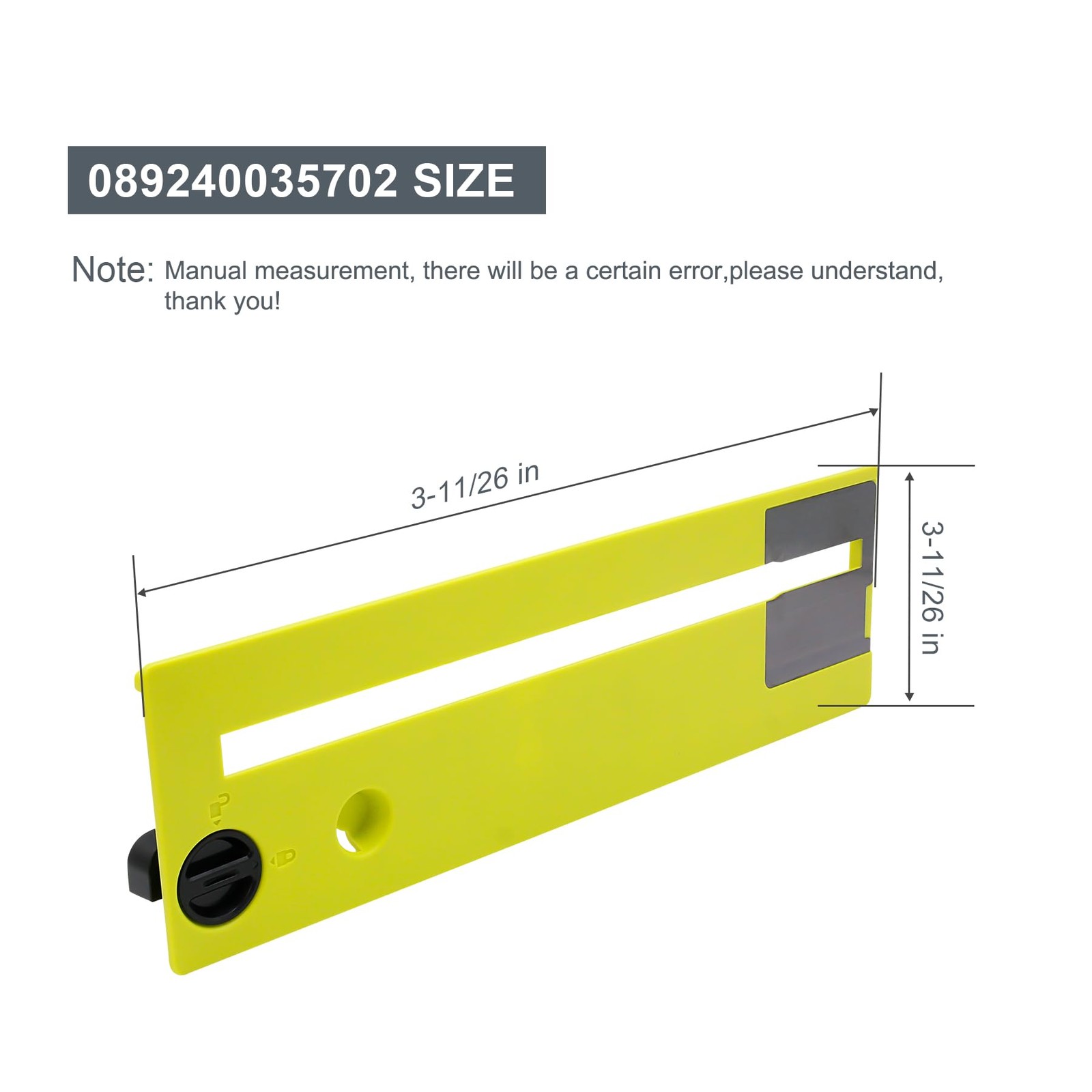 Table Saw Throat Plate Insert for Ryobi RTS12 RTS23 Models 089240035702
