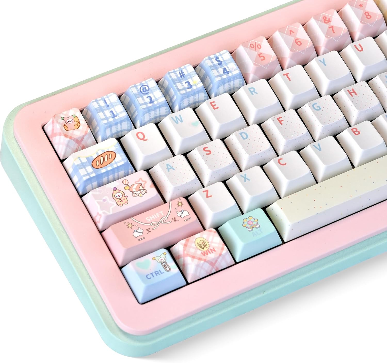 XVX PBT Keycaps 75 Percent, 157 Keys Cute Dye-Sub Keycap Set, Cherry Profile ...