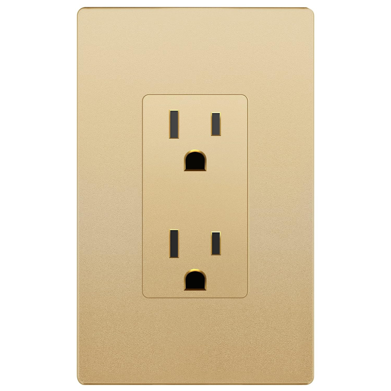 LIDER Matte Finish Decorator Receptacle with Interchangeable Face Cover 15A Gold