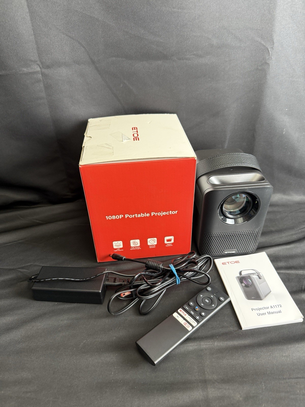 ETOE D2 Pro A1172 Smart Projector Native 1080P Android WiFi Bluetooth Auto Focus