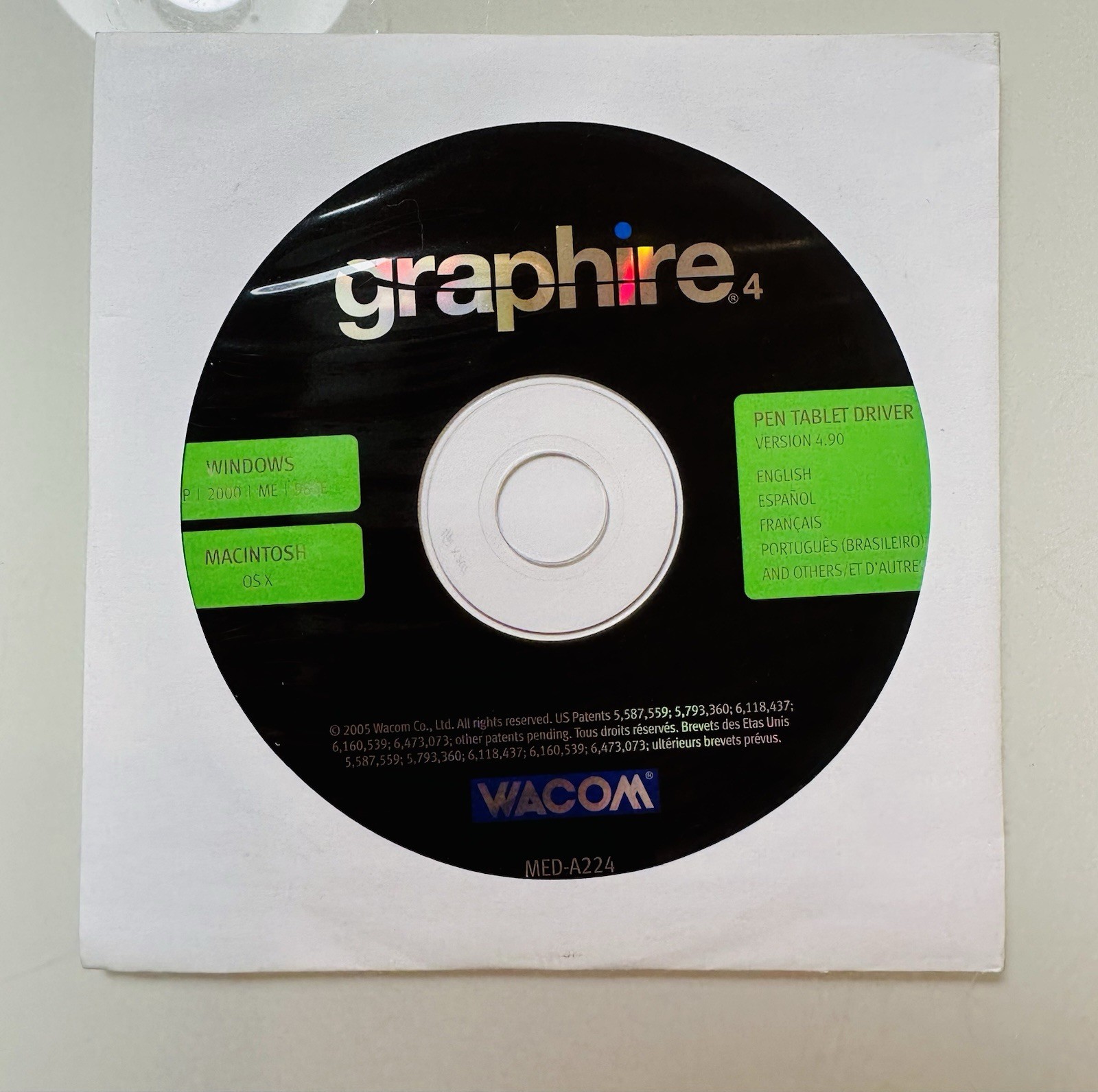 Graphire 4 Software Bundle WACOM with Serial Number + Mac Windows Software 4 CD