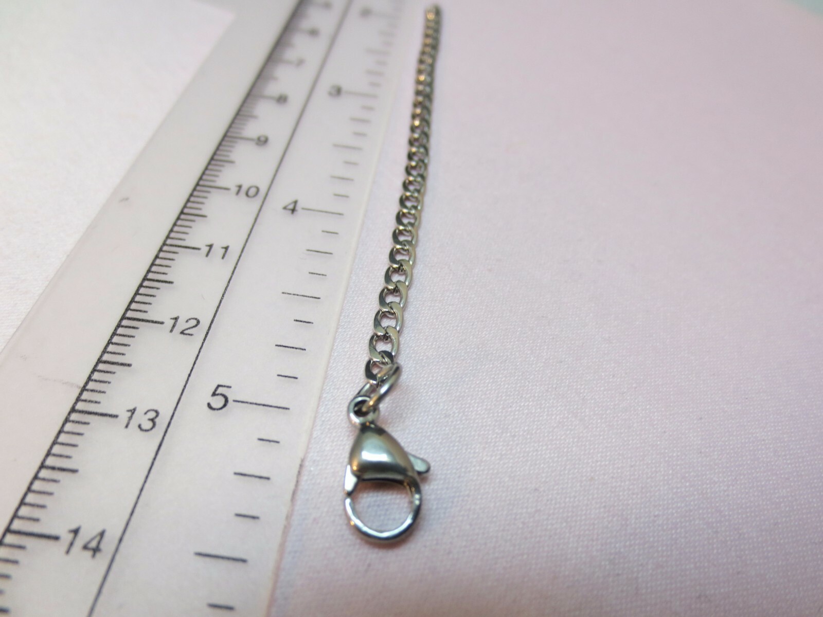 STAINLESS STEEL SILVER 3 MM CURB CHAIN 11 inch EXTENDER  WITH LOBSTER CLAW