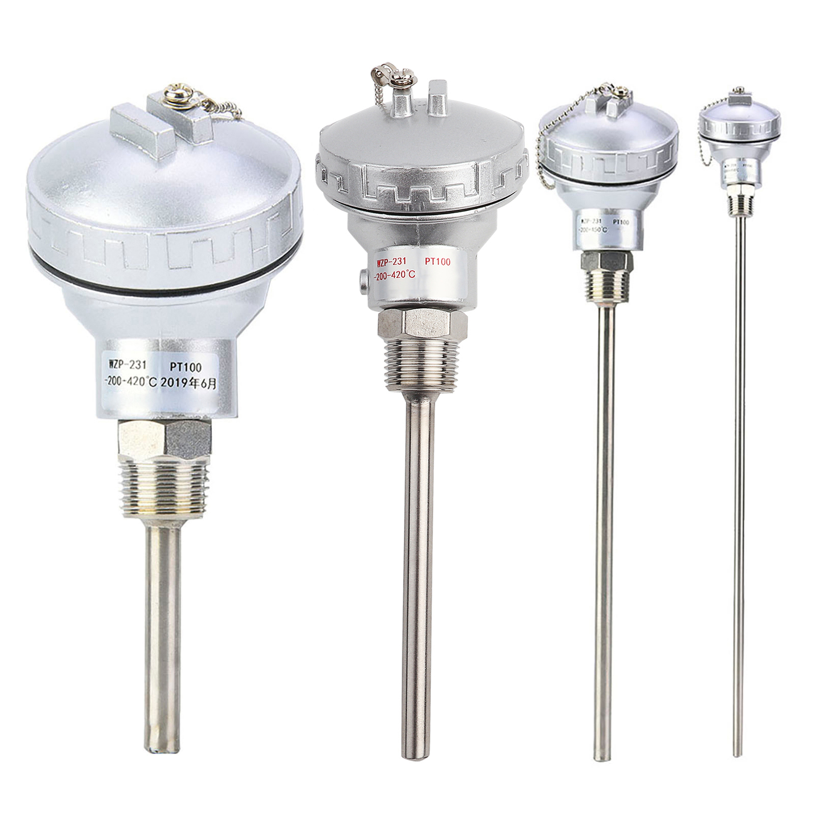 PT100 Temperature Sensor Probe 1/2' NPT Thread Thermocouple Terminal Head@