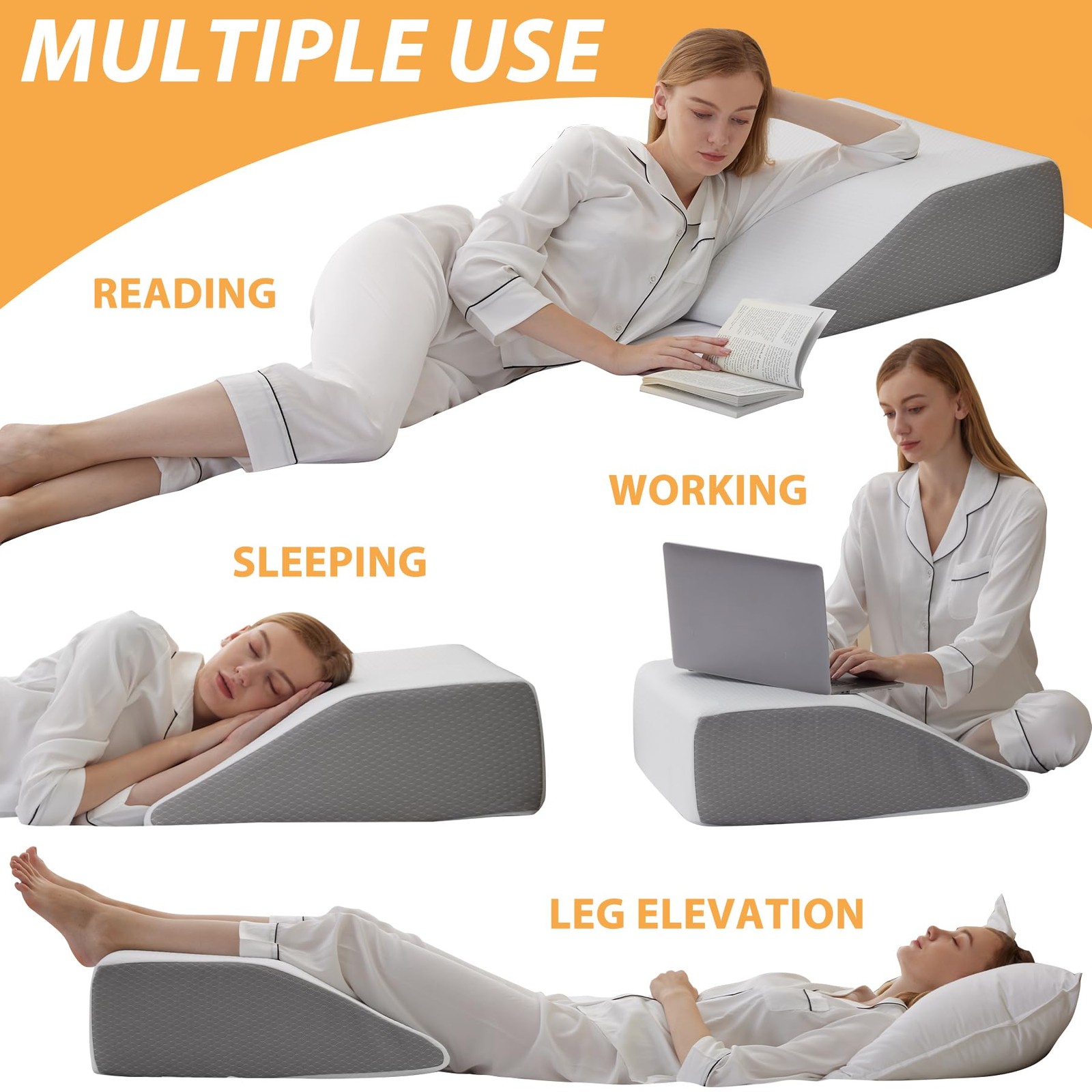 Leg Elevation Pillows, Leg Pillows for Sleeping, Cooling Gel Memory Foam Top,...
