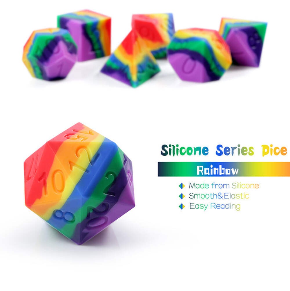 Silicone Dice Set (7pcs) [Rainbow]