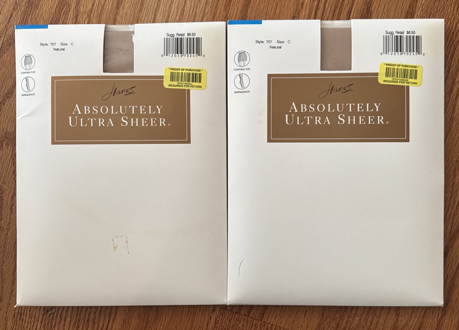 Hanes Absolutely Ultra Sheer Control Top Sandal foot Pantyhose # 707 Natural C