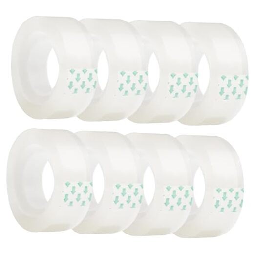 8 Rolls Transparent Clear Tape Refills for Dispenser, Sturdy Tape(Not Easily