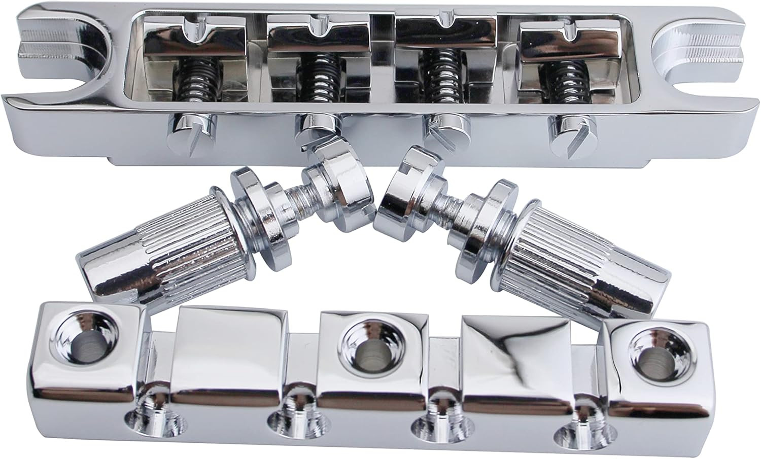 Chrome 4 String Tune O Matic Bass Bridge and Tailpiece Set