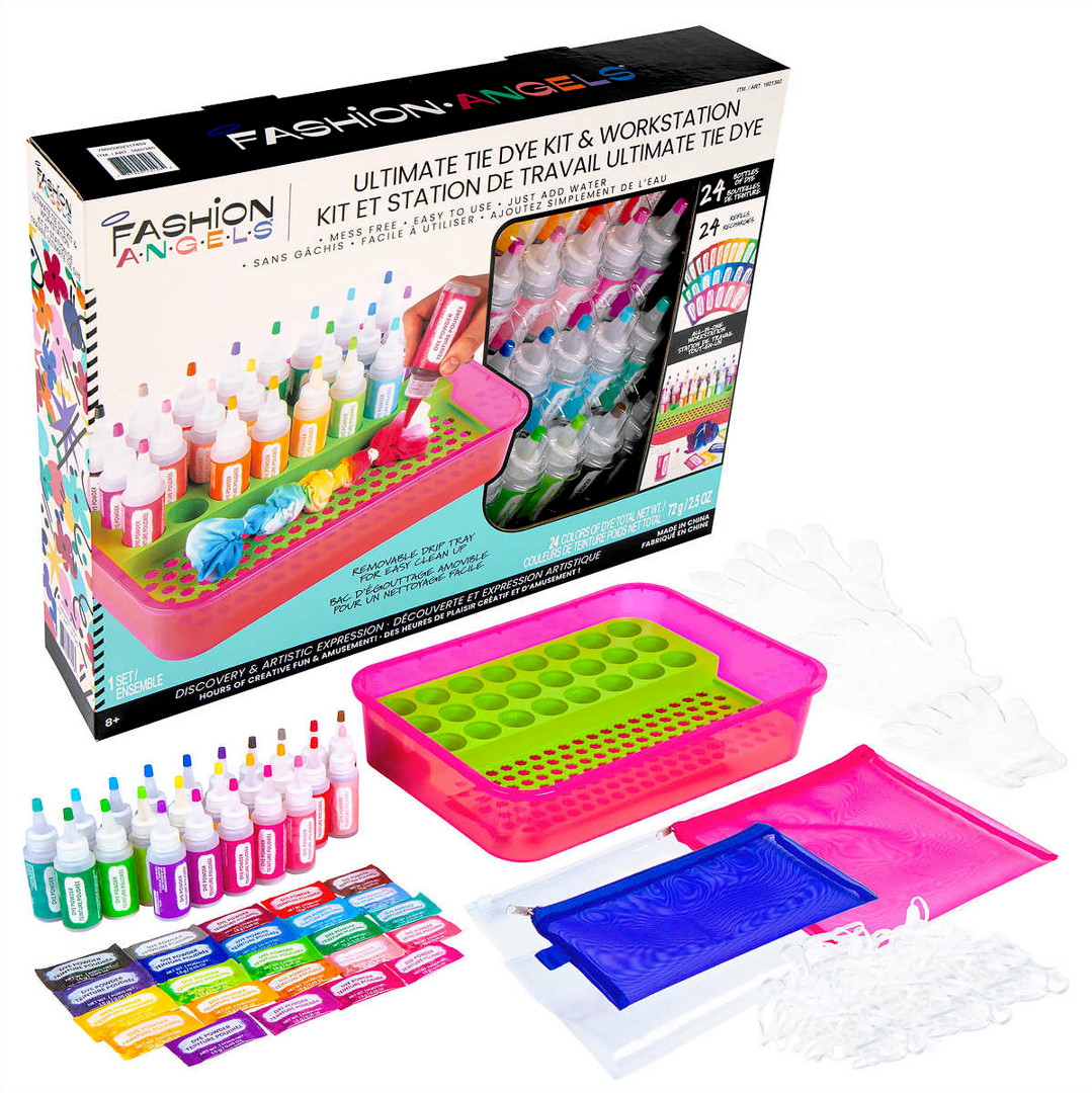 The Ultimate Tie Dye Kit & Workstation 24 Colors Drip Tray Elastic Bands