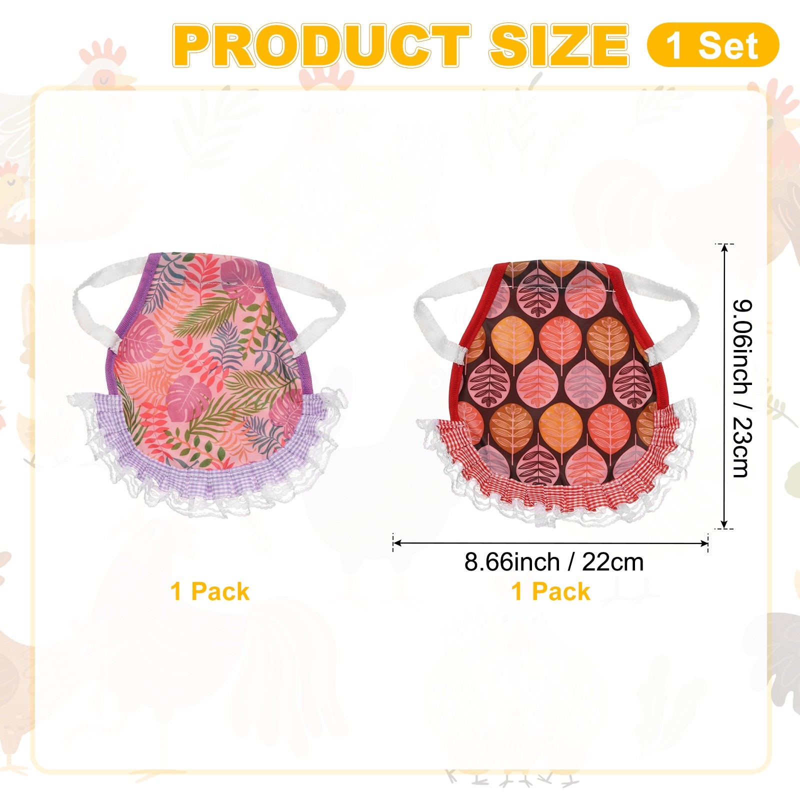 2-Pack Chicken Saddle, Chicken Apron Hens Back Protector [Mixing 2 Styles G]