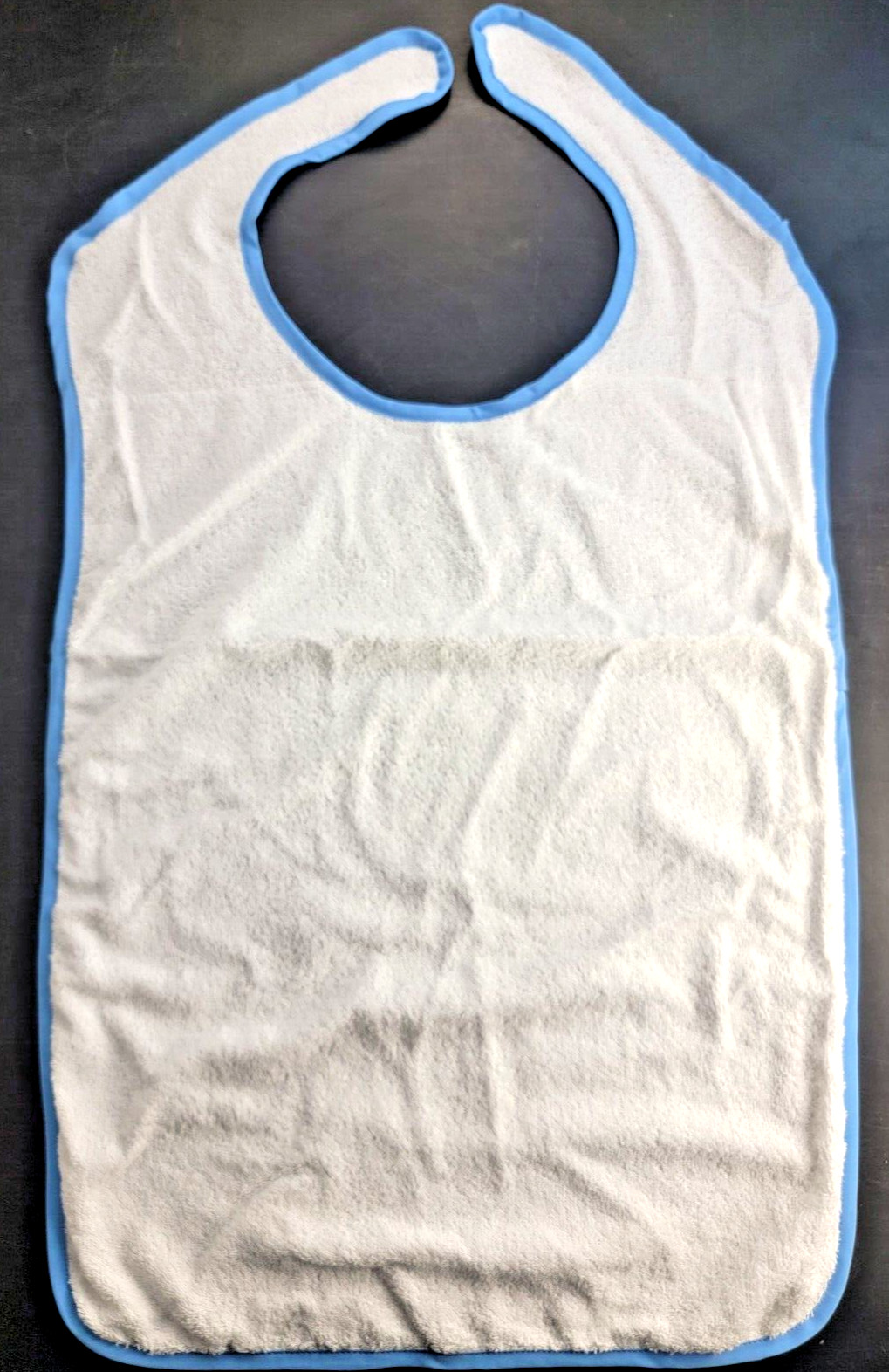 Adult Bibs 20x36 Absorbent Clothing Protector Bib White/Blue 48pk NEW FREE SHIP
