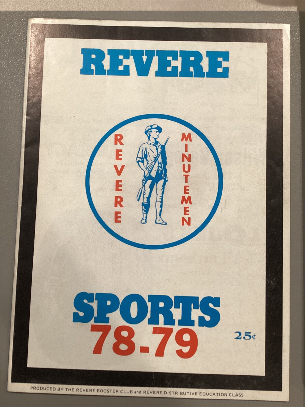 1978-1979 Revere Minutemen High School Football Cheerleaders Program