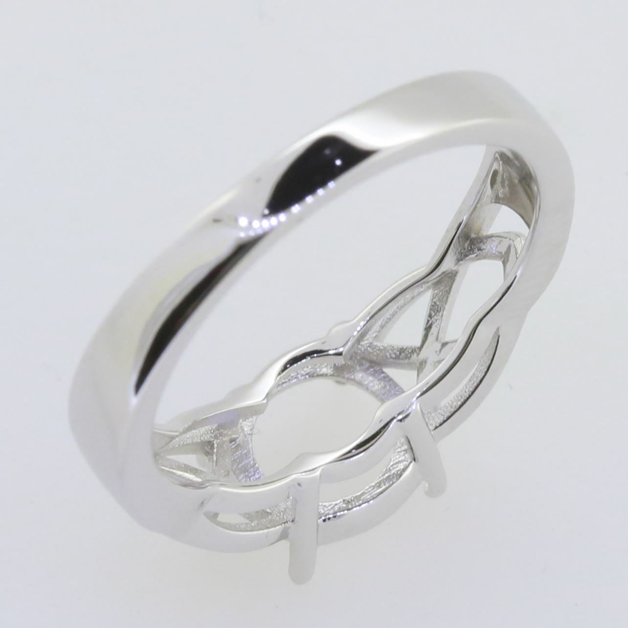 Sterling Silver Semi Mount Ring Setting Round RD 8x8mm Celtic Knot