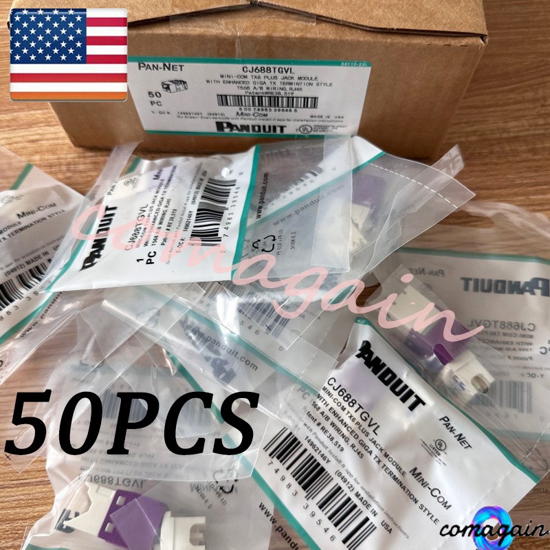 For Panduit Giga TX Cat6 jack Violet CJ688TGVL BOX OF 50. Free & Fast shipping