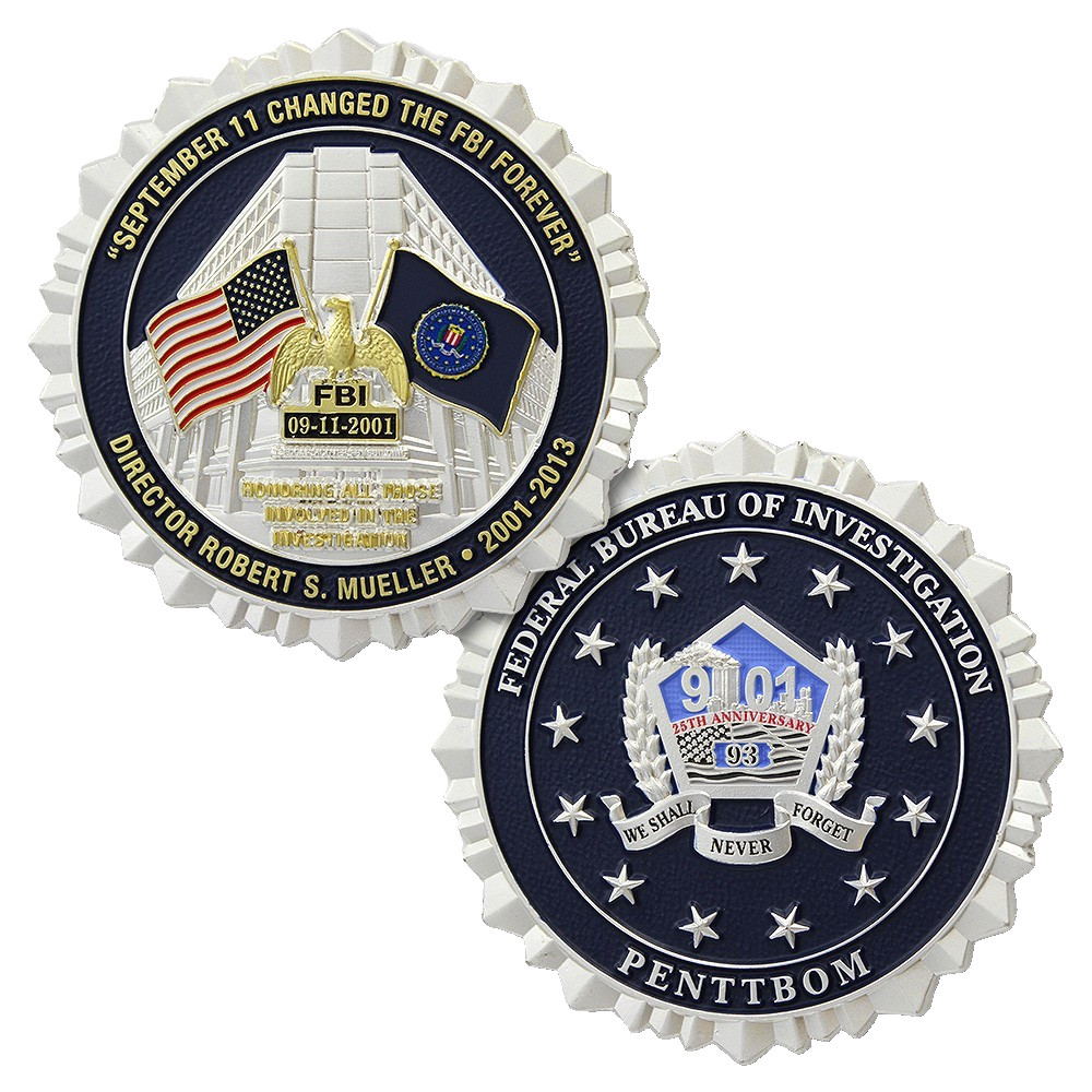 FBI PENTTBOM 25 YEARS AFTER 9-11  FEDERAL BUREAU OF INVESTIGATION CHALLENGE COIN