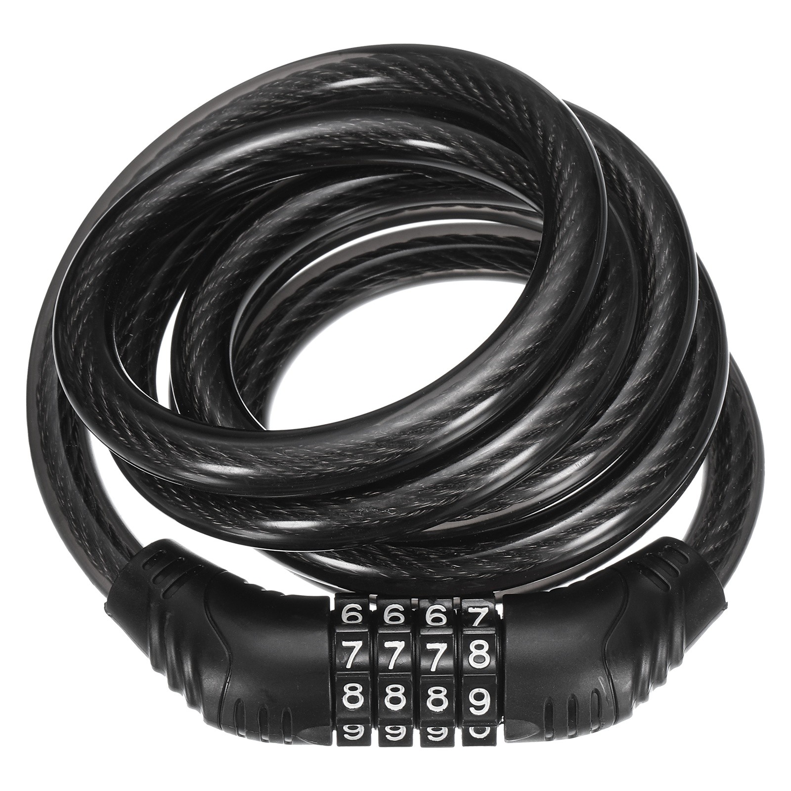 150cm Bike Lock Cable, Security Bike Wire with 4 Digit Code Combination, Black
